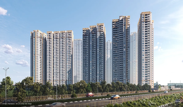 Vibrant community area and clubhouse at Godrej Regal Pavilion, Hyderabad