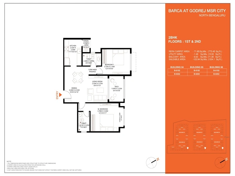 Godrej MSR City 2 BHK Floor Plan