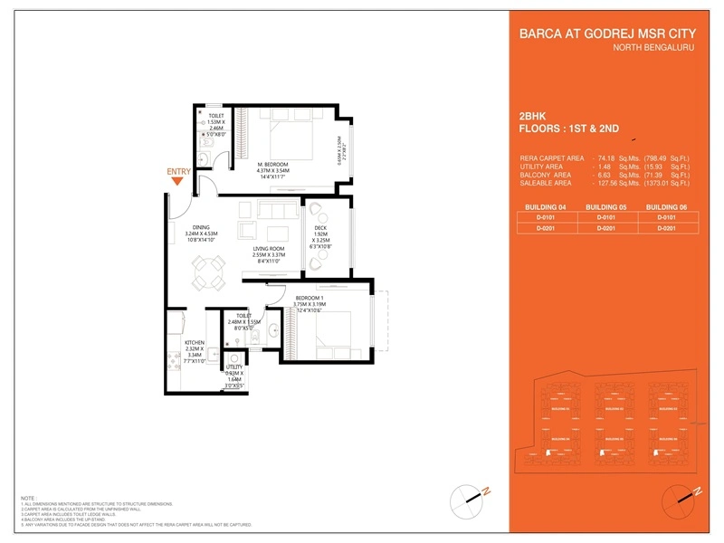 Godrej MSR City 2 BHK Floor Plan