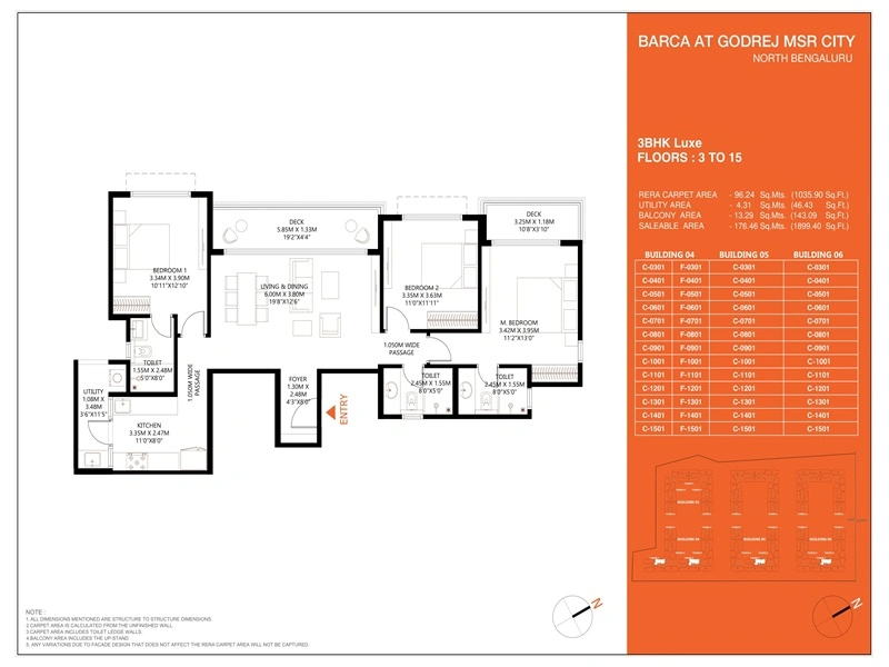 Godrej MSR City 3 BHK Floor Plan
